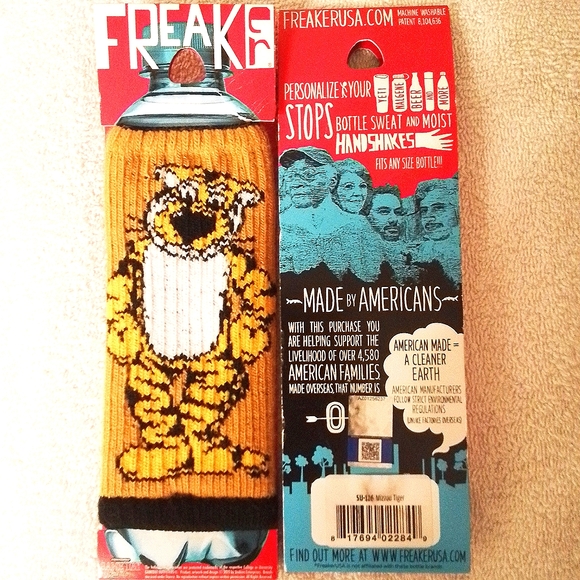 Freaker Bottle Sweater Mizzou Tigers set of 2, fits Beer, yeti, Nalgene & more! - Picture 2 of 5